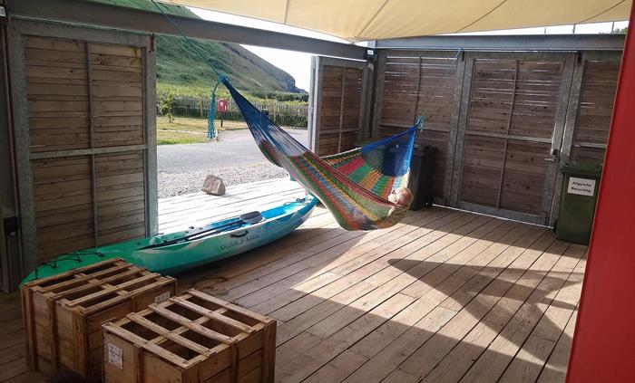 Hammock in deck area